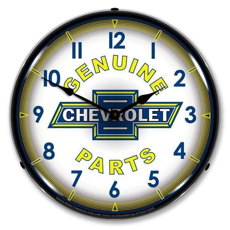 Chevrolet Genuine Parts Backlit LED Clock-LED Clocks-Grease Monkey Garage