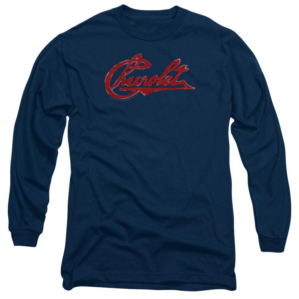 Chevrolet Script Distressed Long-Sleeve T-Shirt-Grease Monkey Garage