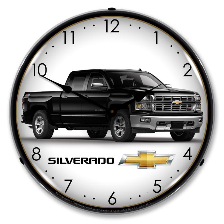 Chevrolet Silverado Black LED Clock-LED Clocks-Grease Monkey Garage