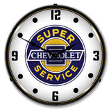 Chevrolet Super Service LED Clock-LED Clocks-Grease Monkey Garage