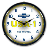 Chevrolet USA-1 Backlit LED Clock-LED Clocks-Grease Monkey Garage