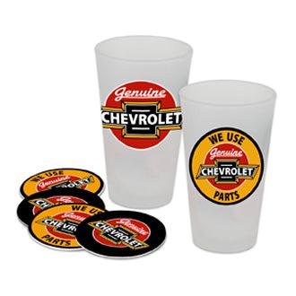 Chevy Frosted Pint Glass Set - 2 Pack-Grease Monkey Garage