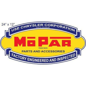 Chrysler MoPar Parts and Accessories Metal Sign-Metal Signs-Grease Monkey Garage