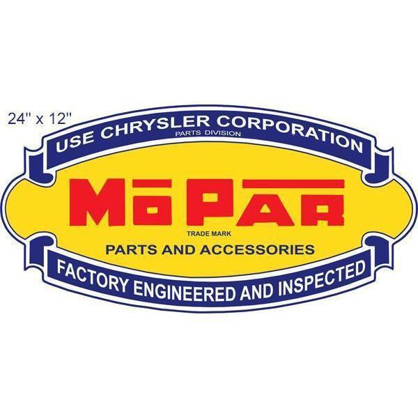 Chrysler MoPar Parts and Accessories Metal Sign-Metal Signs-Grease Monkey Garage