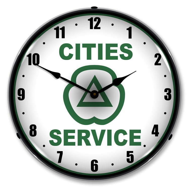Cities Service Backlit LED Clock-LED Clocks-Grease Monkey Garage