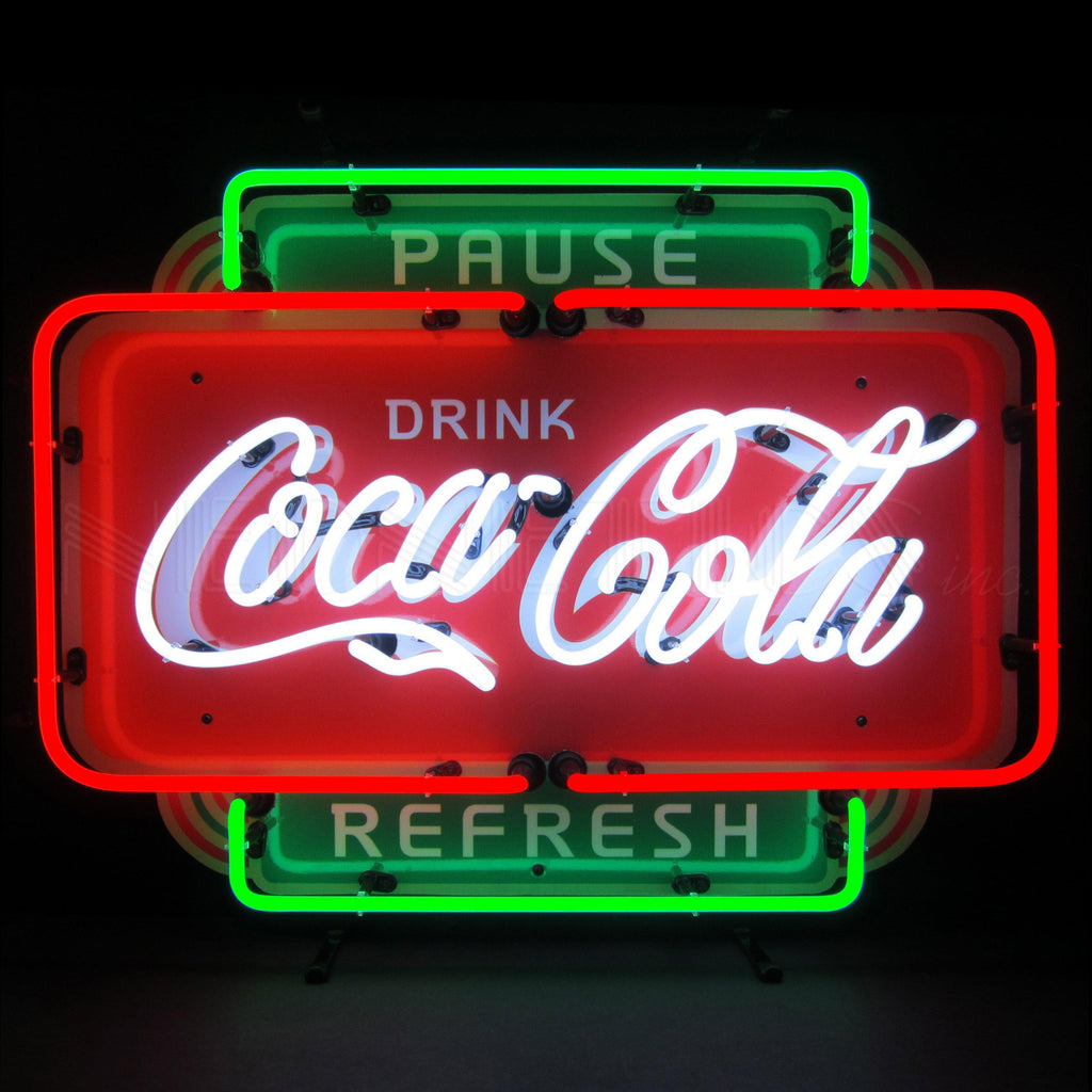 Coca-Cola Pause Refresh Neon Sign-Neon Signs-Grease Monkey Garage