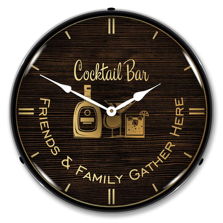 Cocktail Bar LED Clock-LED Clocks-Grease Monkey Garage