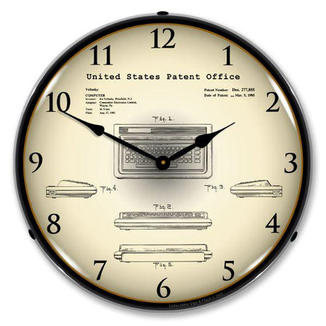 Commodore 64 Computer1982 Patent Backlit LED Clock-LED Clocks-Grease Monkey Garage