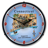Connecticut Supports the 2nd Amendment LED Clock-LED Clocks-Grease Monkey Garage