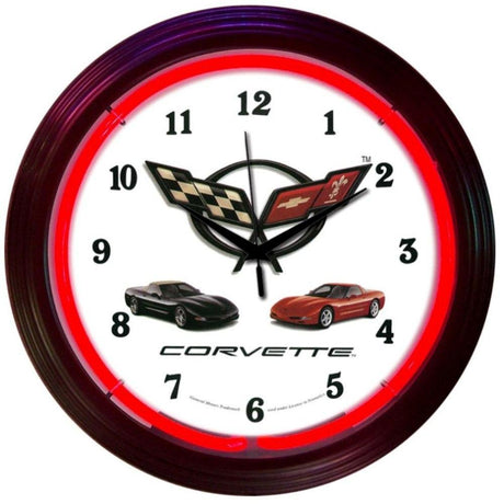 Corvette C5 Neon Clock-Clocks-Grease Monkey Garage