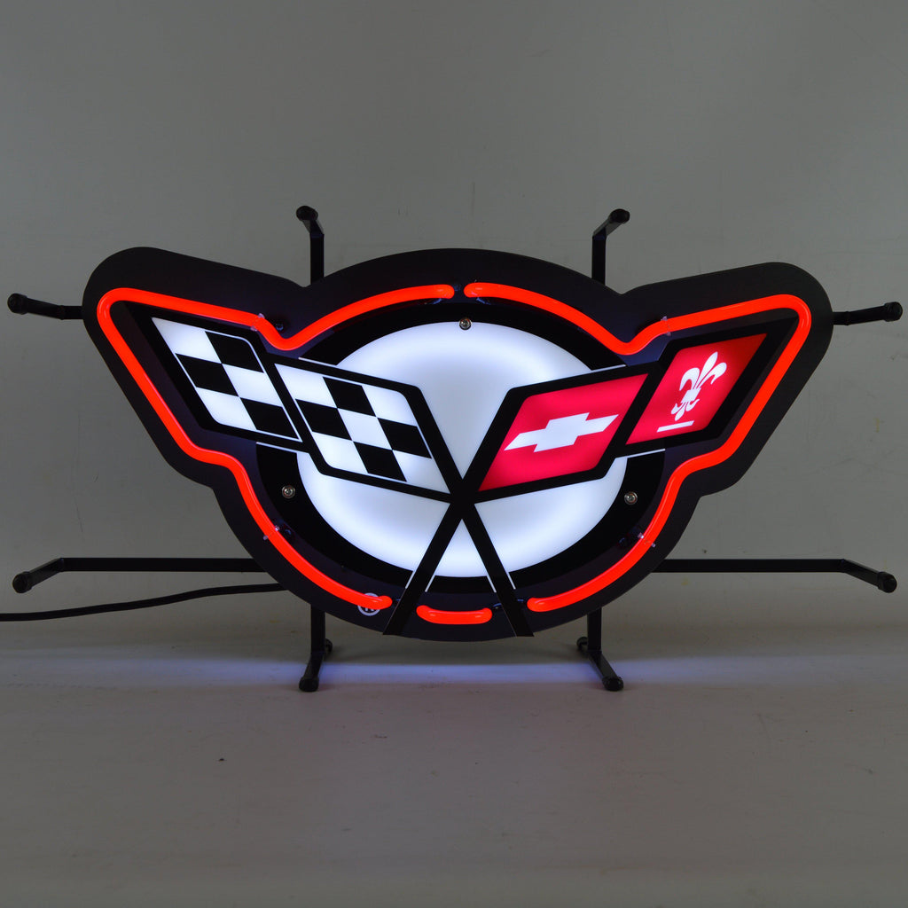 Corvette C5 Neon Sign with Backing-Neon Signs-Grease Monkey Garage