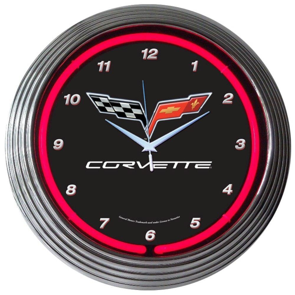 Corvette C6 Neon Clock-Clocks-Grease Monkey Garage