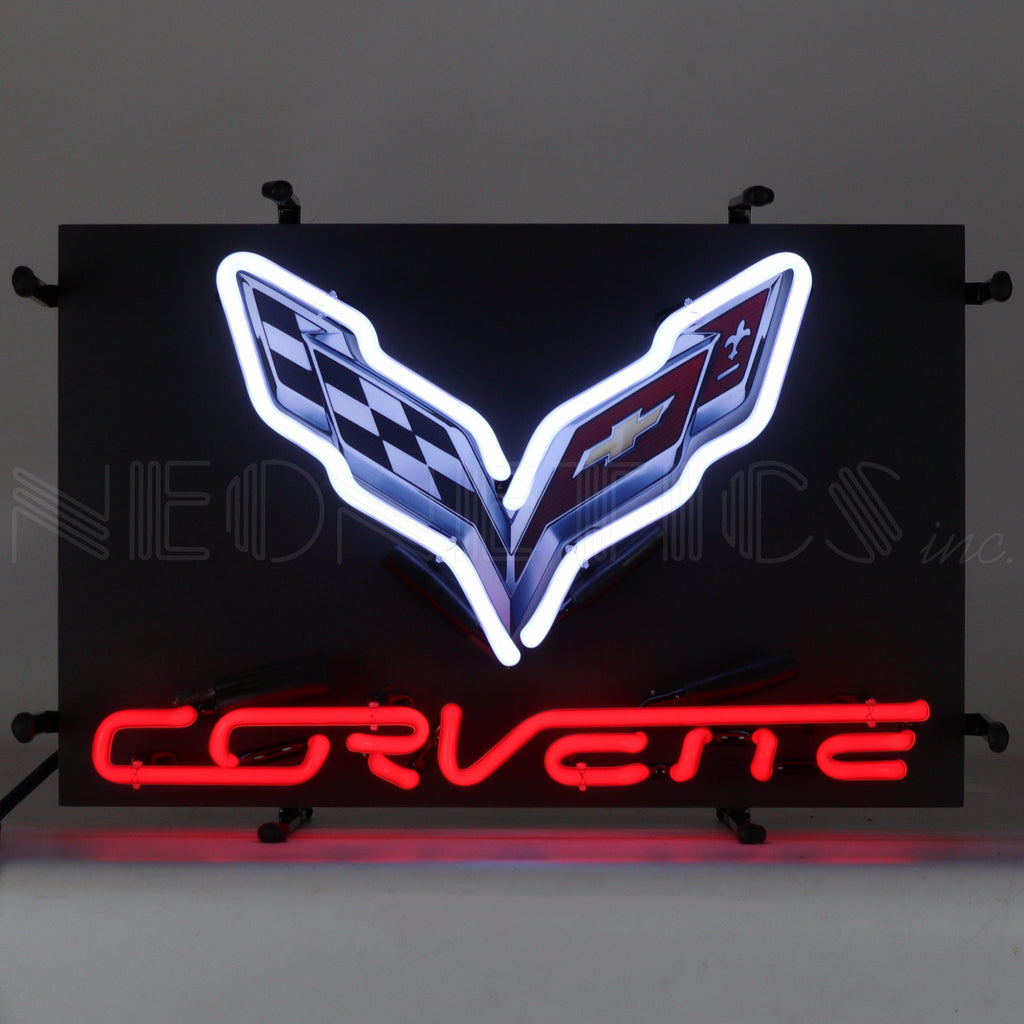 Corvette C7 Junior Neon Sign with Backing-Neon Signs-Grease Monkey Garage