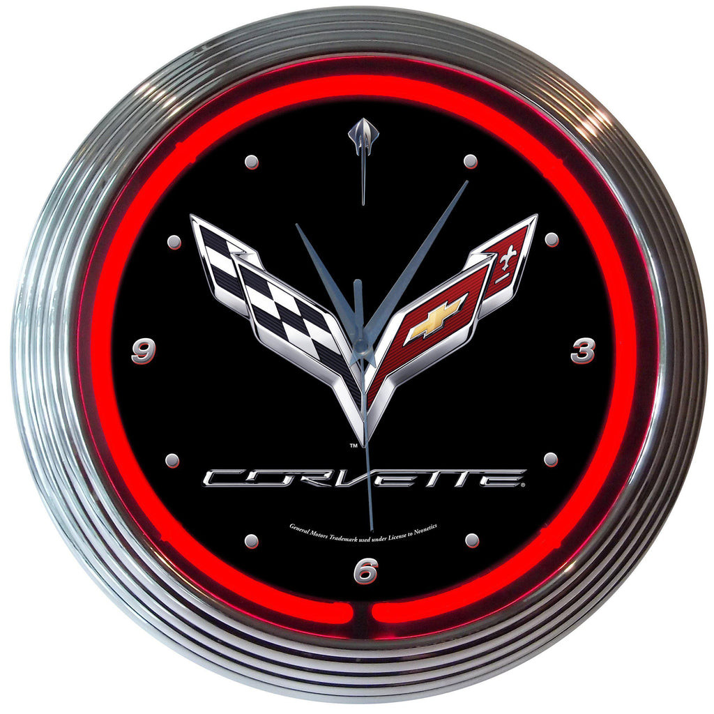 Corvette C7 Neon Clock-Clocks-Grease Monkey Garage