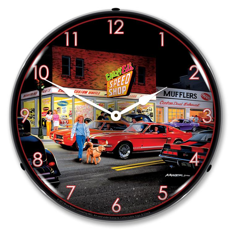 Crazy Eds LED Clock-LED Clocks-Grease Monkey Garage
