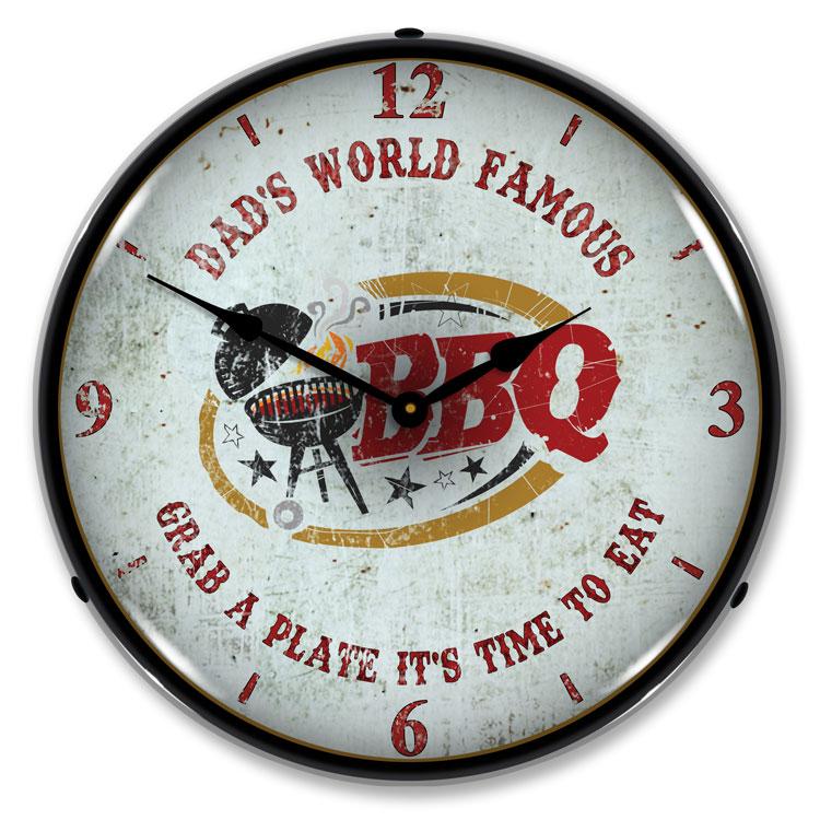 Dad's World Famous BBQ LED Clock-LED Clocks-Grease Monkey Garage