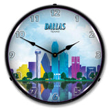 Dallas Skyline LED Clock-LED Clocks-Grease Monkey Garage