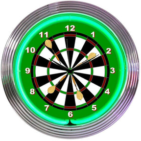 Darts Neon Clock-Clocks-Grease Monkey Garage