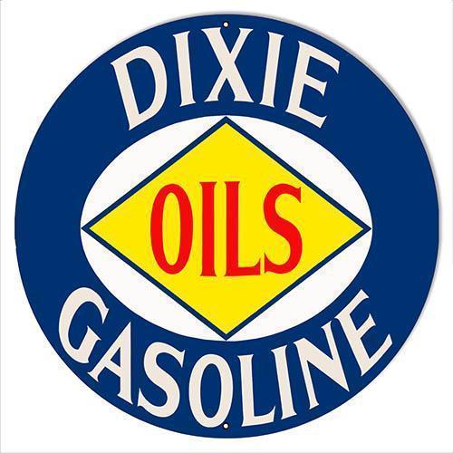Dixie Gasoline and Oils Metal Sign-Metal Signs-Grease Monkey Garage