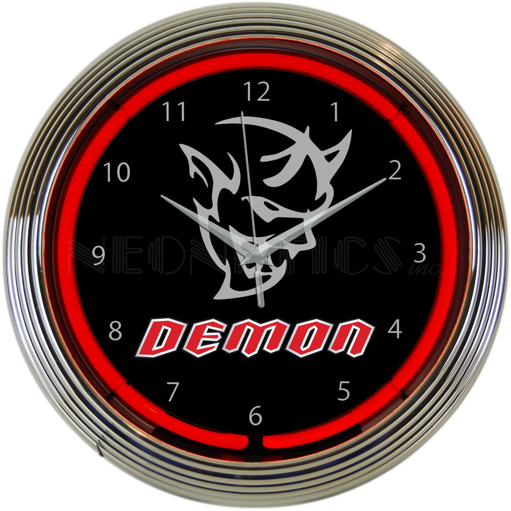 Dodge Demon Neon Clock-Clocks-Grease Monkey Garage