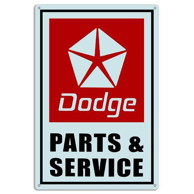 Dodge Parts & Service Metal Sign-Metal Signs-Grease Monkey Garage