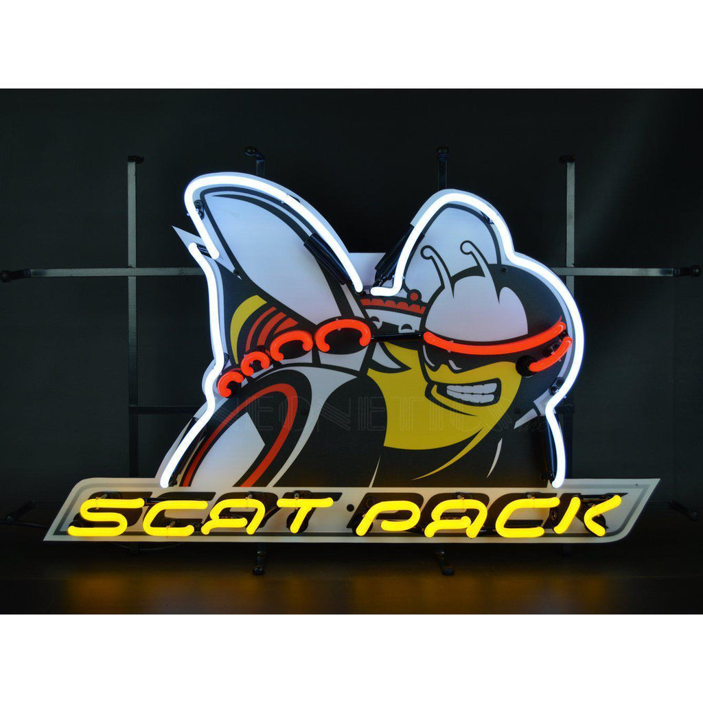 Dodge Scat Pack Neon Sign with Backing-Neon Signs-Grease Monkey Garage