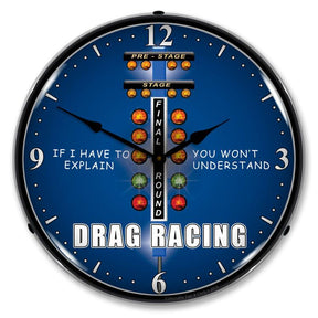 Drag Race LED Clock-LED Clocks-Grease Monkey Garage