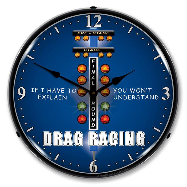 Drag Race LED Clock-LED Clocks-Grease Monkey Garage