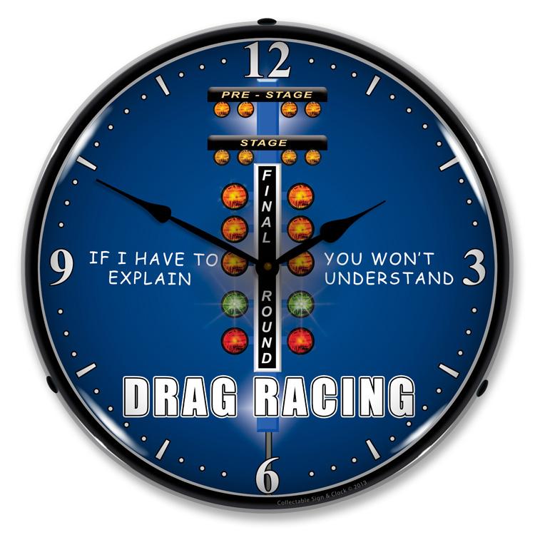 Drag Race LED Clock-LED Clocks-Grease Monkey Garage