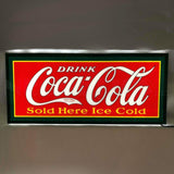 Drink Coca-Cola Sold Here Ice Cold Slim LED Sign-Grease Monkey Garage