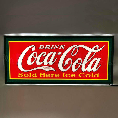 Drink Coca-Cola Sold Here Ice Cold Slim LED Sign-Grease Monkey Garage