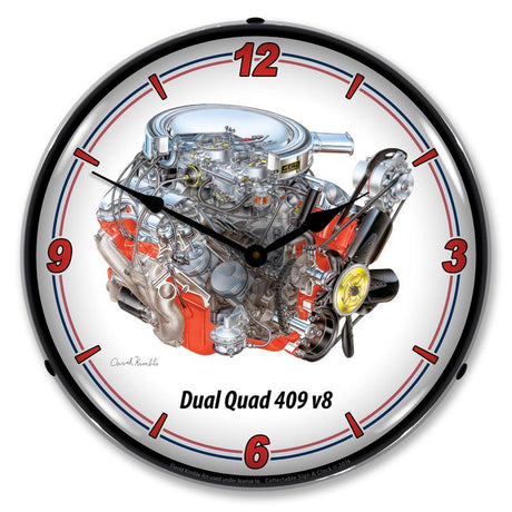 Dual Quad 409 v8 LED Clock-LED Clocks-Grease Monkey Garage