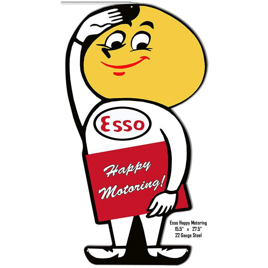 Esso Happy the Oil Drop Man Laser Cut Metal Sign-Metal Signs-Grease Monkey Garage