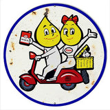Esso Motor Oil Happy the Oil Drop Man on Scooter Metal Sign-Metal Signs-Grease Monkey Garage
