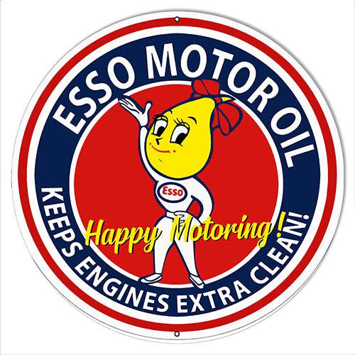 Esso Motor Oil Mrs. Happy the Oil Drop Woman Metal Sign-Metal Signs-Grease Monkey Garage