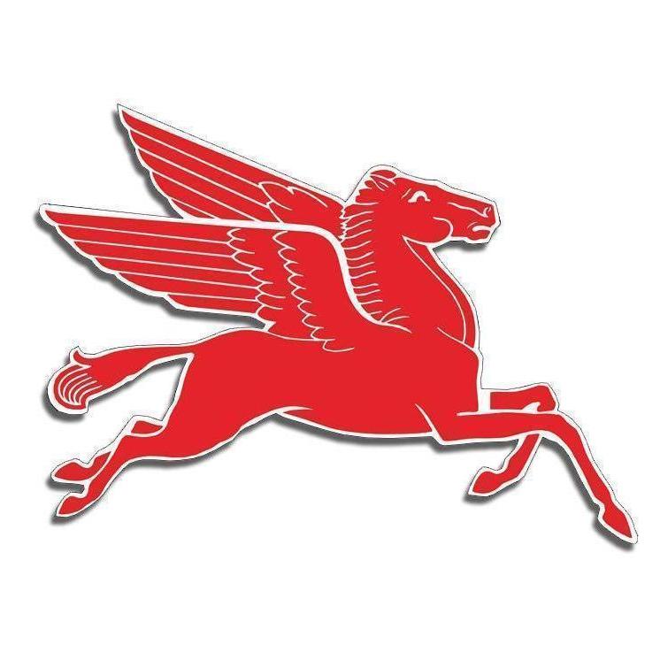 Extra Large Mobil Pegasus Flying Horse Sign (Right Facing)-Metal Signs-Grease Monkey Garage