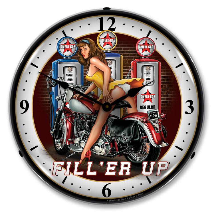 Fill er Up LED Clock-LED Clocks-Grease Monkey Garage