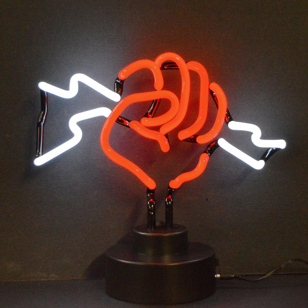 Fist with Lightning Neon Sculpture-Neon Sculptures-Grease Monkey Garage