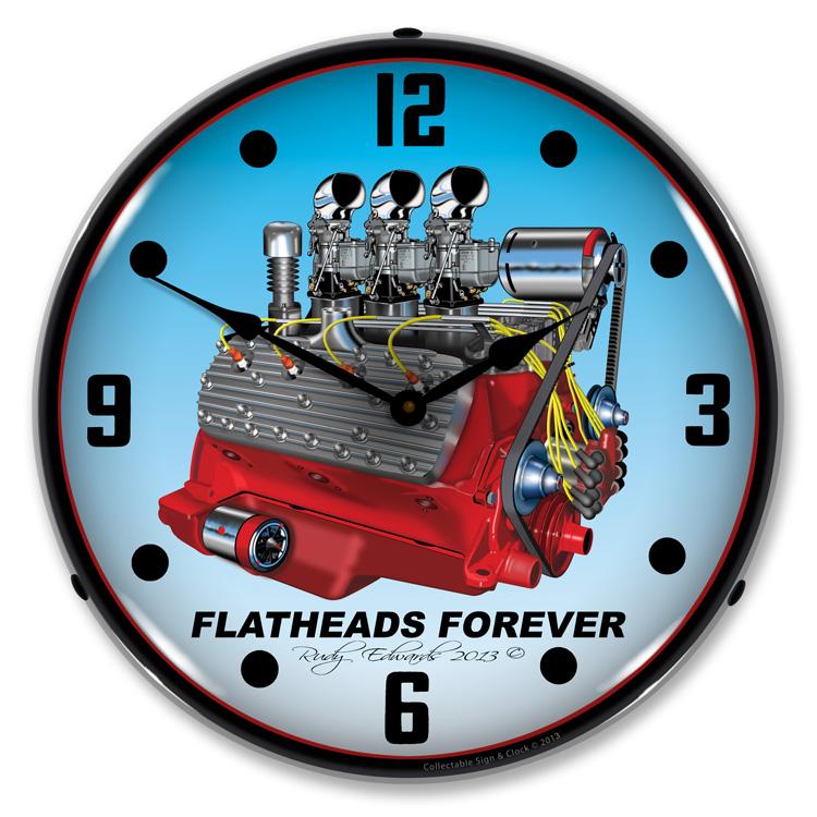 Flathead V8 LED Clock-LED Clocks-Grease Monkey Garage