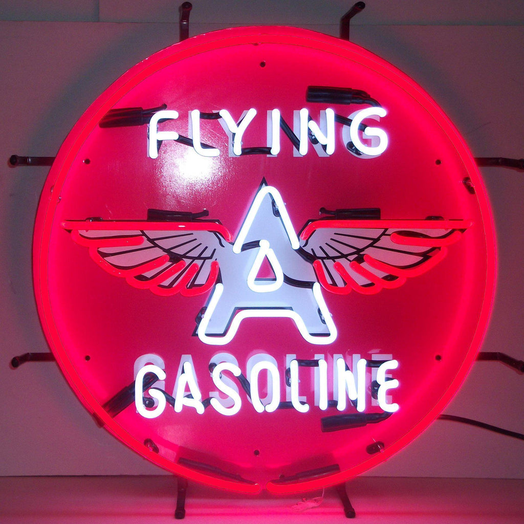 Flying A Gasoline Neon Sign-Neon Signs-Grease Monkey Garage