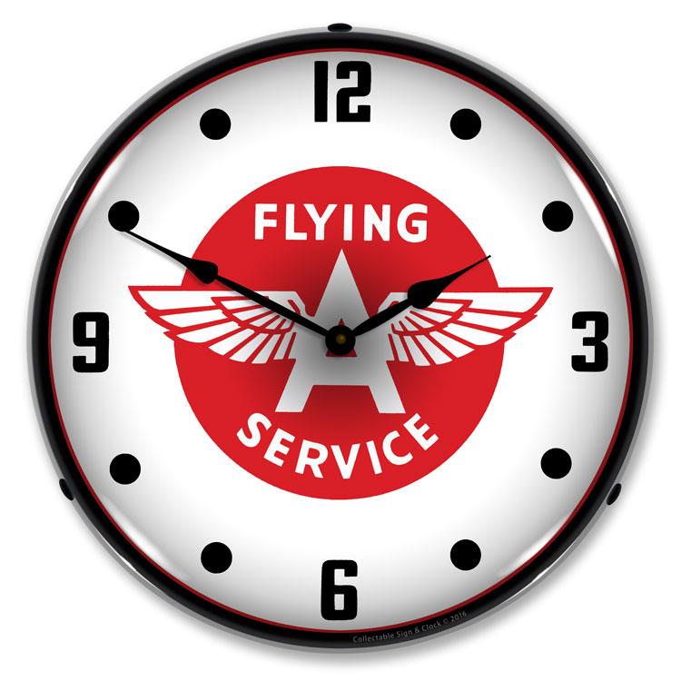 Flying A Service LED Clock-LED Clocks-Grease Monkey Garage