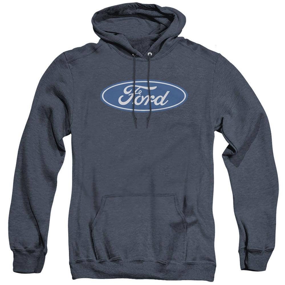 Ford Blue Oval Dimensional Logo Heather Hoodie-Grease Monkey Garage