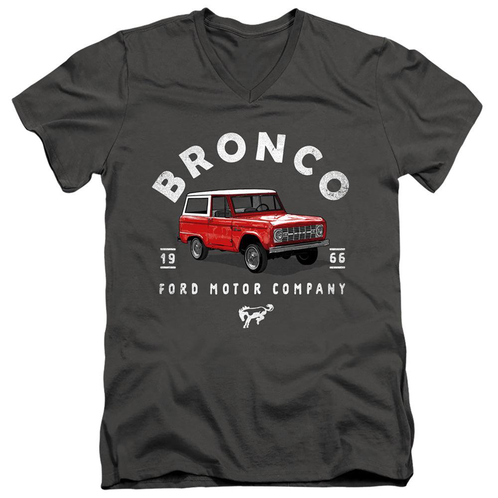 Ford Bronco Illustrated Short-Sleeve V-Neck T-Shirt-Grease Monkey Garage