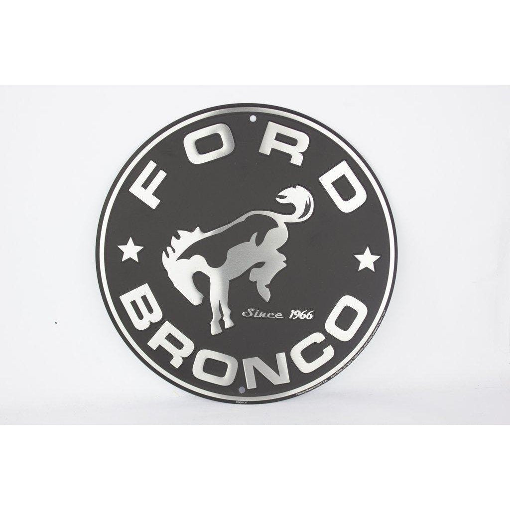 Ford Bronco Round Metal Sign-Metal Signs-Grease Monkey Garage