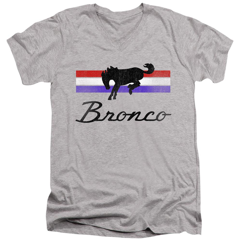 Ford Bronco Stripes Short-Sleeve V-Neck T-Shirt-Grease Monkey Garage