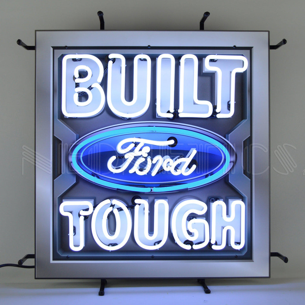 Ford - Built Ford Tough Neon Sign with Backing-Neon Signs-Grease Monkey Garage