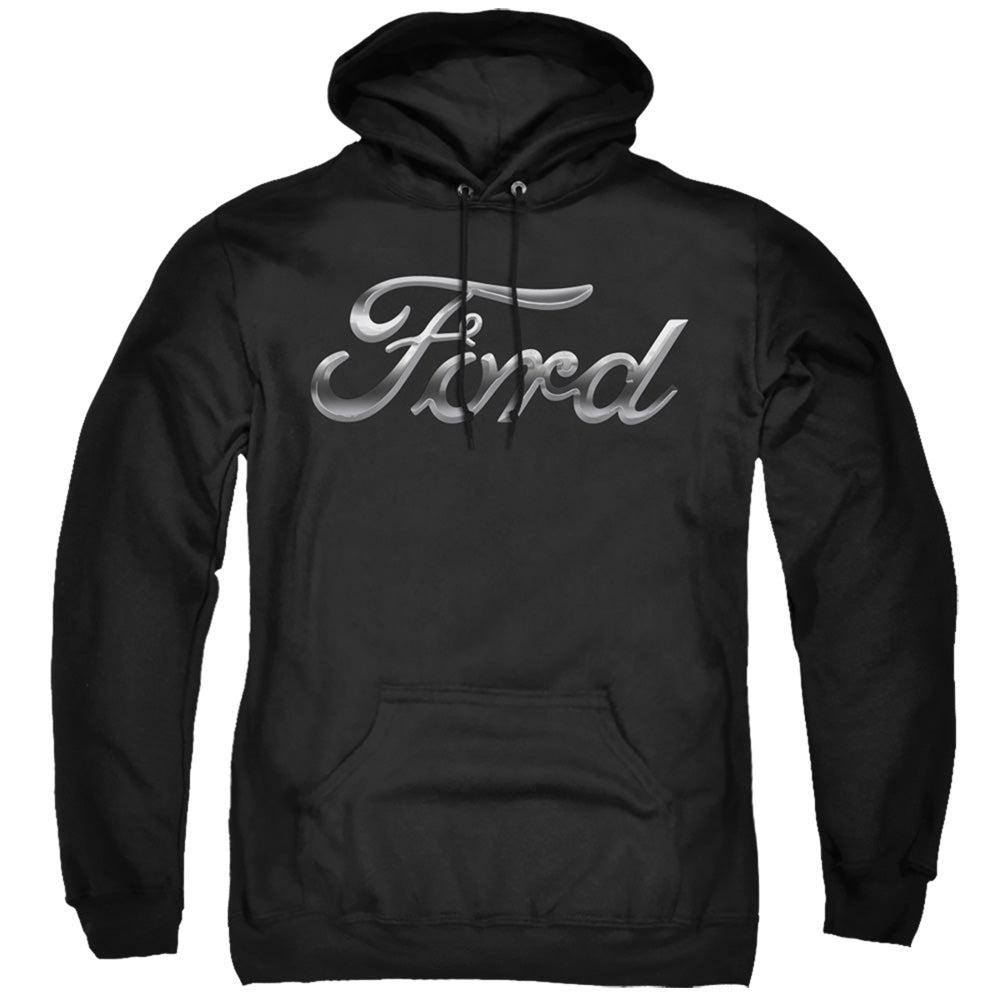 Ford Chrome Ford Script Logo Pullover Hoodie-Grease Monkey Garage
