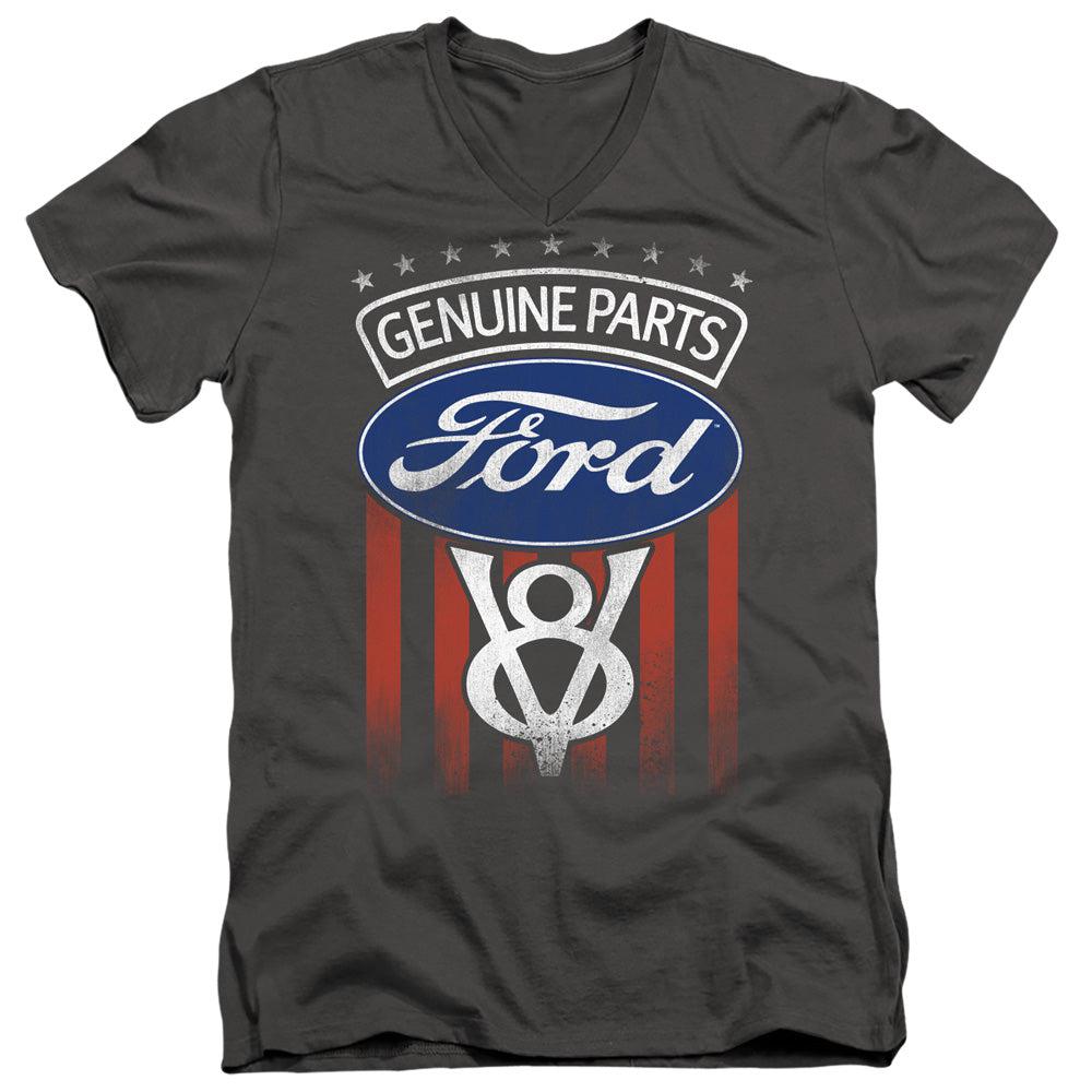 Ford Genuine Parts Flag Short-Sleeve V-Neck T-Shirt-Grease Monkey Garage