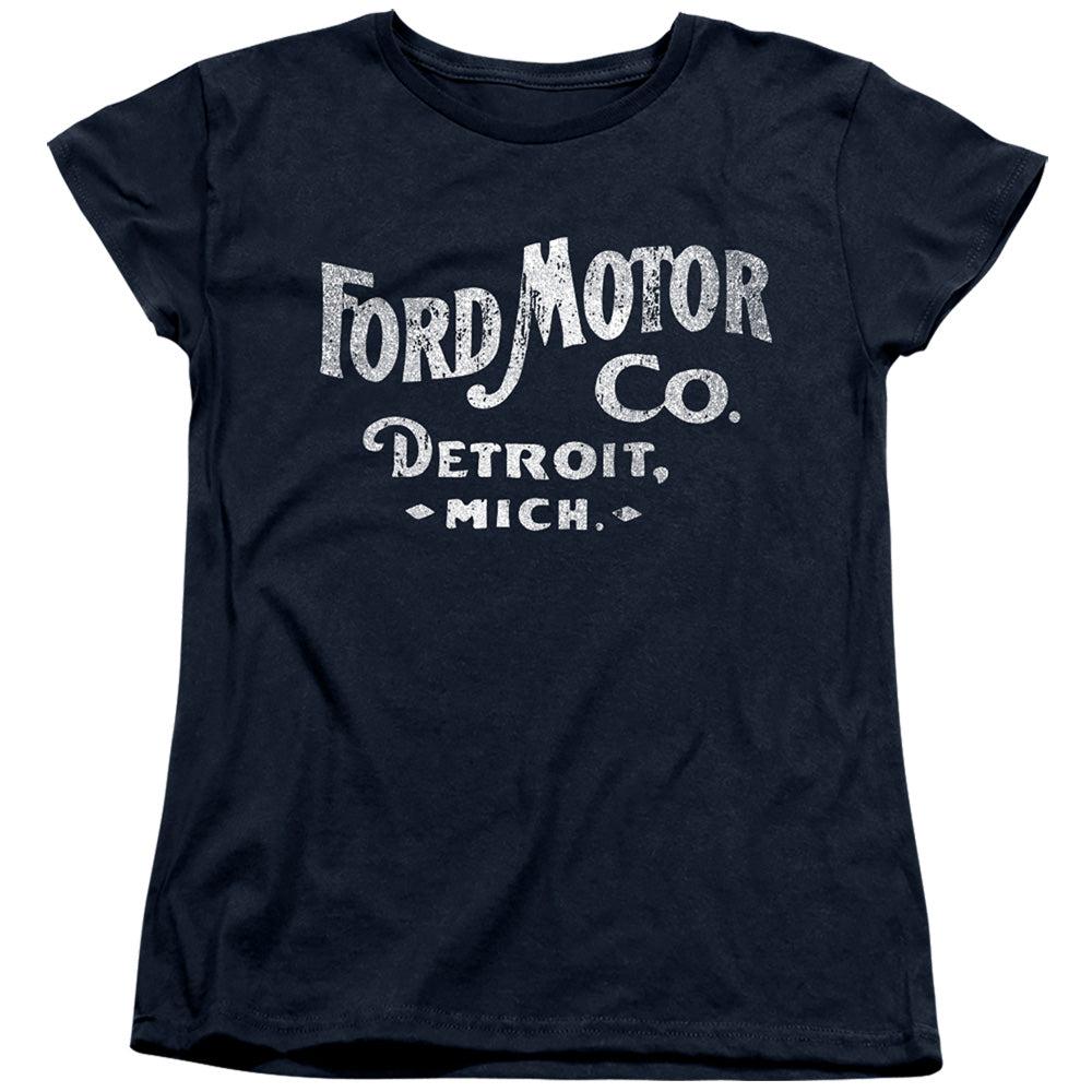 Ford Motor Co Heritage Logo Women's Short-Sleeve T-Shirt-Grease Monkey Garage