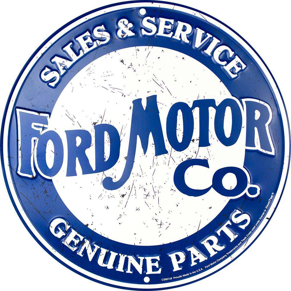 Ford Motor Co. Sales & Service Metal Sign-Metal Signs-Grease Monkey Garage
